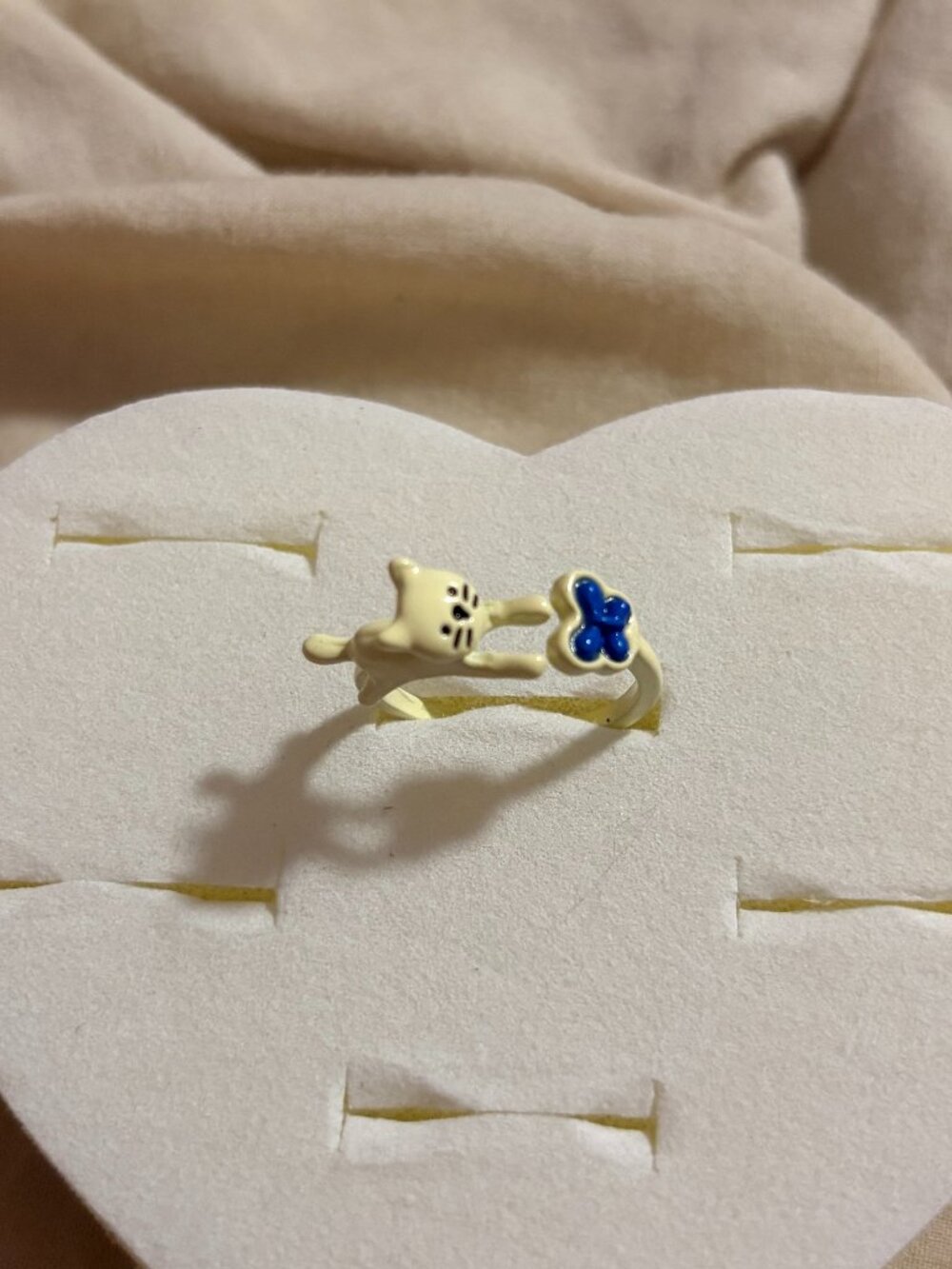 Free People Cream Cat and Butterfly Open Band Ring